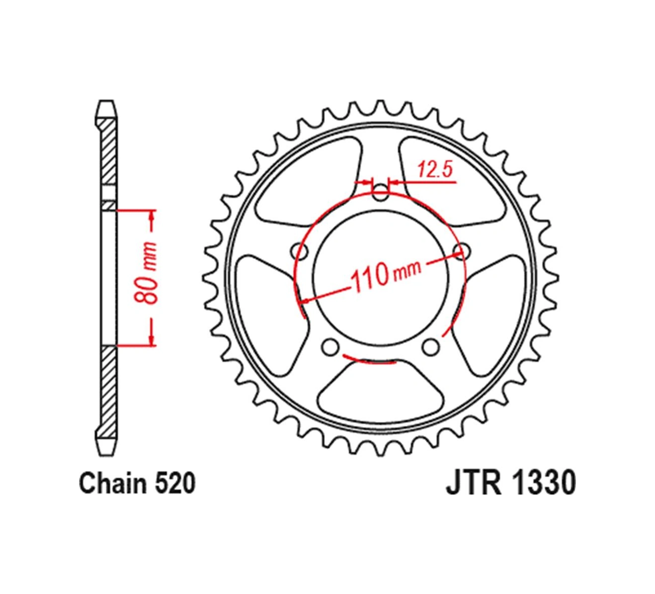 Jt Xl750 Transalp 23-24 Arka Dişli Jtr1330.45zbk