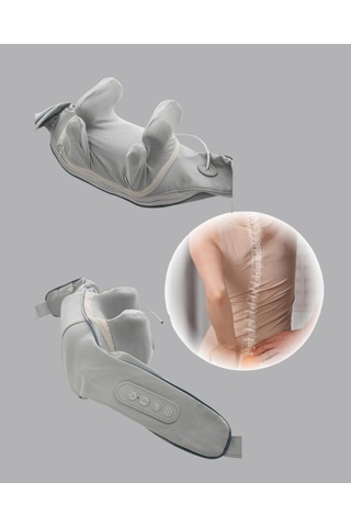 Depomıx Titreşimli Boyun Masaj Cihazı Isı Terapili Şarjlı Vnb-01 Ergonomik U Tasarım Gri