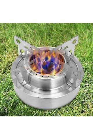 Pazly Ve Taşınabilir Stand Seti Raf Ocak Mini Kombinasyon Gümüş Çapraz Ayaklı Alkol Alan Açık Dn Gümüş