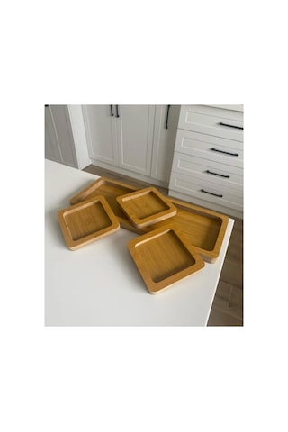 Bambu 3lü Sunum Seti Doğal Ahşap Sunum Tahtası Sosluklu Şık Servis Tabağı Çerezlik Lokumluk Kahvaltılık Kuruyemişlik Modern Sofralar İçin Estetik Ve Kullanışlı Sunum Tabak Seti Çok Renkli