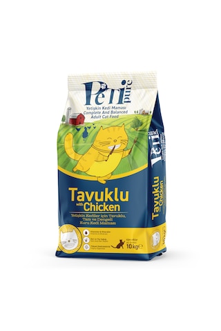 Petipure Tavuklu Kuru Yetişkin Kedi Maması 10 KG