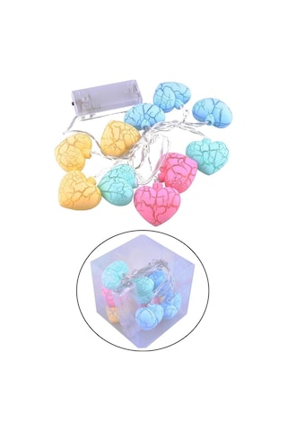 Hdmarketim Rengarenk Çatlak Kalp 10'lu Dekoratif Led Lamba (2 Met