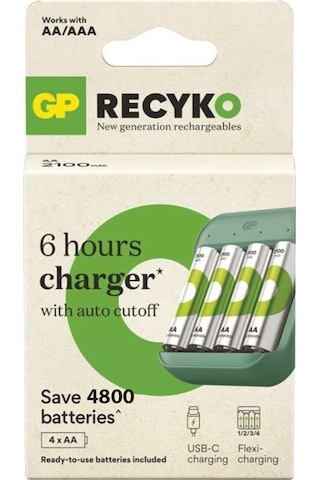 Gp Recyko B423 Usb Pil Şarj Cihazı Seti 4 Adet Aa 2700mah Yüksek Kapasiteli Şarjlı Pil Dahil