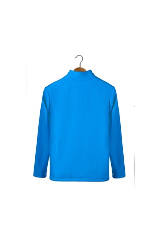 Mavi Yarım Fermuarlı Regular Kalıp Dik Yaka Polar Sweatshirt Mavi