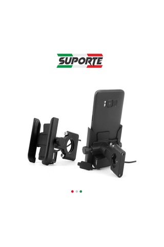 Suporte Motosiklet Telefon Tutucu Usb Şarjlı Alüminyum Alaşım Gidon Bağlantılı