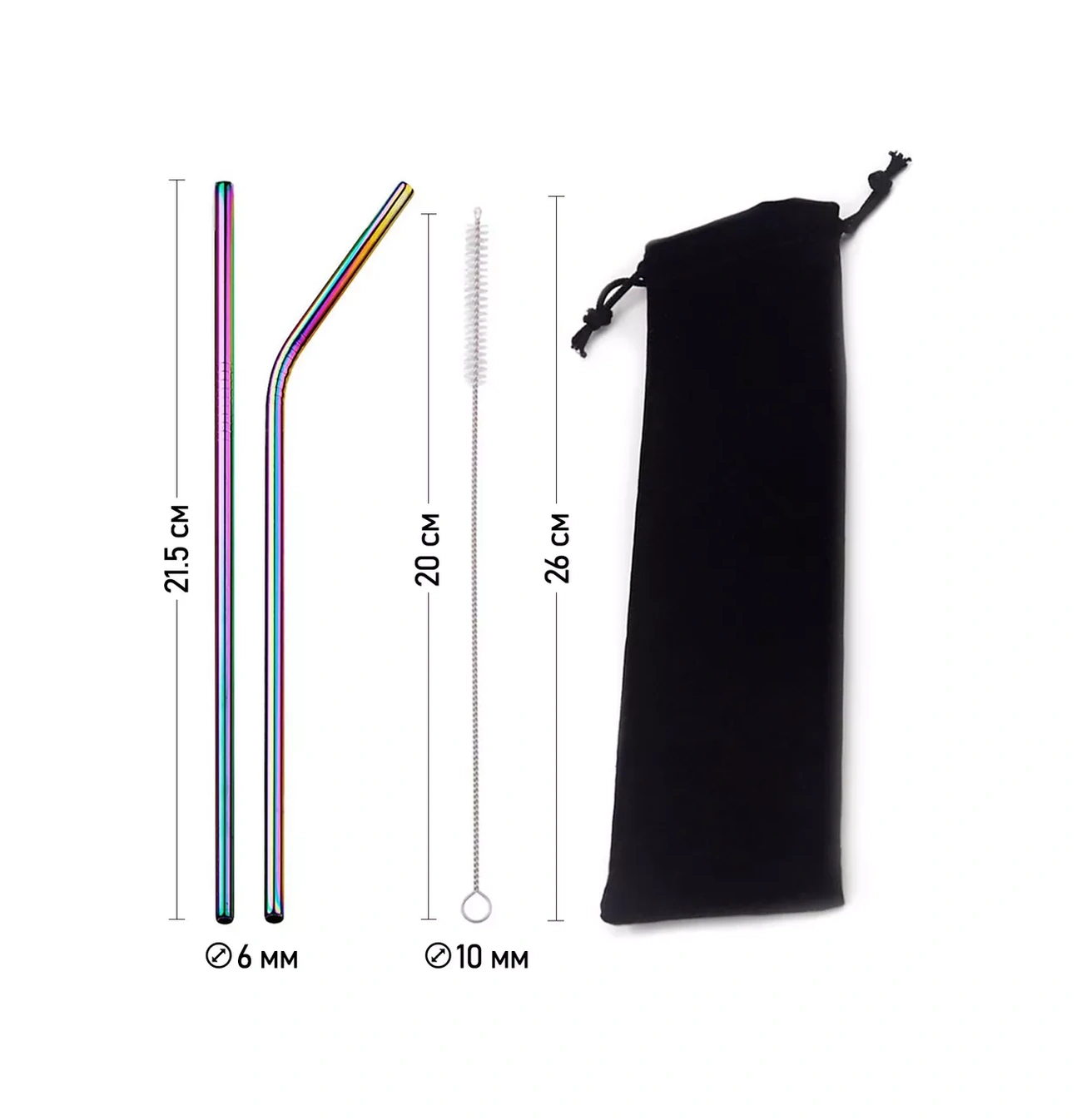 Black Drop İçki İçin Metal Pipetler Ve Fırçası, 4 Adet 27413807