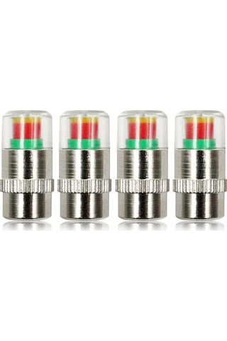 Samdoo 4 Adet Araç Lastik Basınç Sensörü Kapak - Çelik Yapı, Alarm Ve Gösterge İşlevli