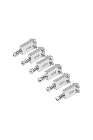 Hfambition Elektro Gitar Tuzak Demiri Aksesuarı - 6 Adet Metal Uyumlu, Yükseklik Ayarlı + Sekizgen Anahtar Gümüş