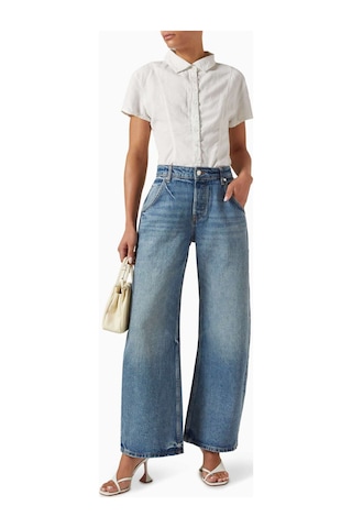 Eb Denim Enzo Cropped Barrel Jean - - Rahat Mid - Rise Ve Geniş Paça Tasarımı Mavi