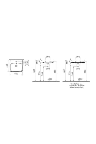 VitrA Metropole 5661B003-0937 Armatür Delikli Lavabo 50 CM Beyaz