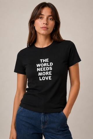 Alexandergardi Slogan Baskılı Regular Fit T-shirt Siyah