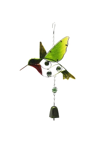 Kosona Çift Renkli Kuş Şekilli Metal Ve Cam Zil, Doğa Sesleriyle Ev Dekorasyonu, Stres Azaltıcı, Bahçe Balkon Hediyelik