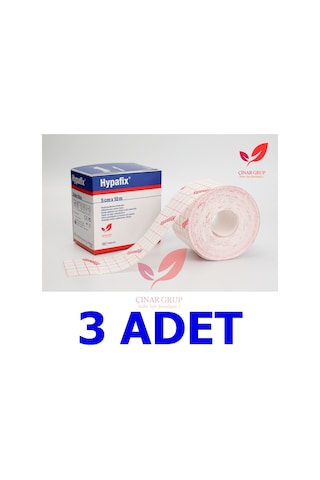Hypafix Hipoalerjenik Şerit Flaster Sargı Tutucu Bant 5 CM x 10 M 3 Adet