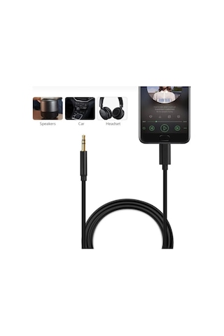 Apple Uyumlu   iPhone 15 Pro Max Aux Kablo Type C Örgü Hasır Dac Çipli Kablo
