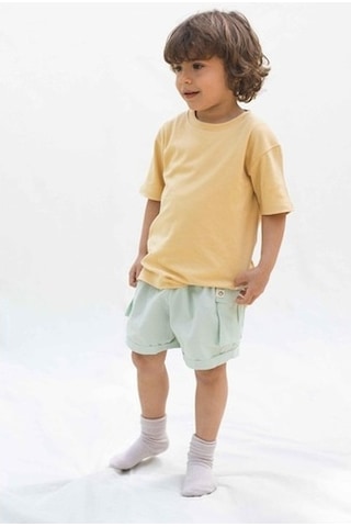 Little Gusto Bambu Oversize Çocuk Tişört Sarı
