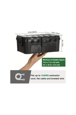 Fochsia Siyah Outdoor Uzun Şarj Kablosu Priz Koruma Kutusu Uzatma Kablosu