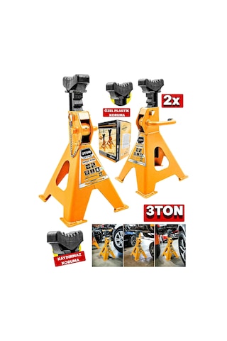 Staxx 3 Ton 4 Ayaklı Araba Kriko Standı 2 Adet Set Sehba Kriko