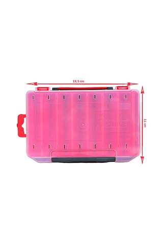 Fishika Lure Box 10cm Kırmızı Çift Taraflı Balıkçı Kutusu
