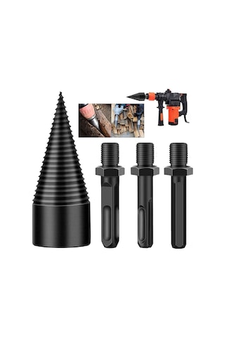 Fosenze Ahşap Bölme Matkap Ucu, Yüksek Karbon Çelik, Çelik Kiriş, Çekiç Matkap Uyumlu, 3 Farklı Uç Kare,daire,heksagonal