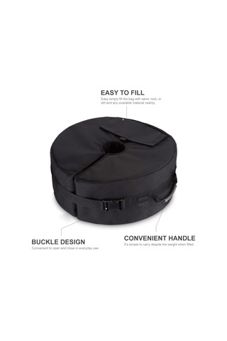 Aubyhe Siyah 900d Oxford Kumaş, 46x15cm, 8cm Delikli, Rulo Tasarım, Çadır & Şemsiye Sabitleyici, Toparlayıcı Kumaş, Dış Mekan Kullanıma Uygun, Hg0043