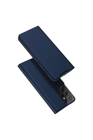 Dux Ducis Sm Samsung Samsung Galaxy Uyumlu S21 Ultra Kılıf Flip Cover Kılıf Skinpro Series- 5775 Siyah