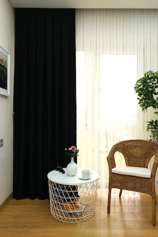 Evdepo Home Siyah Düz Renk Soft Fon Perde Tek Kanat Siyah