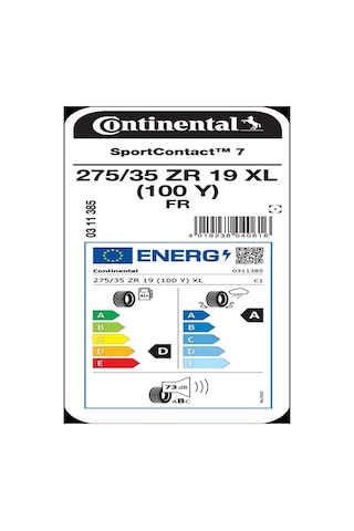 Continental 275/35 R19 100y XL Sportcontact 7 Yaz Lastiği 2026