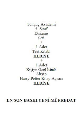 Tonguç Akademi 5. Sınıf Dinamo Seti En Son Baskı Yeni + Test Kitabı Hediye + Kişiye Özel İsimli Ahşap Harry Potter Kitap Ayracı Hediye