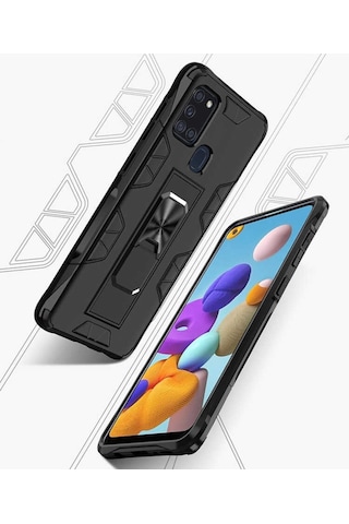 Samsung Uyumlu Galaxy A21S Kılıf Zore Volve Kapak-Kırmızı