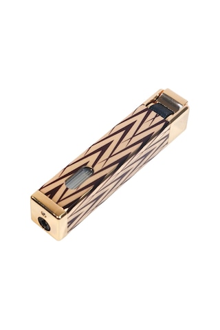 Parmida Tek Torch Pürmüz Gold-siyah Desenli Metal Puro Çakmağı