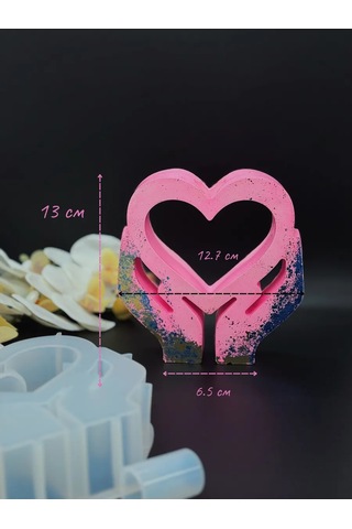 Galinacandles Kalp Şeklinde Vazo Silikon Kalıp Alçı İçin 304551684