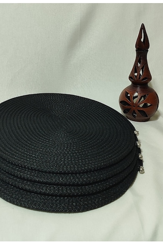 Kordon İpten Siyah Oval 4lü Supla Takımı Siyah