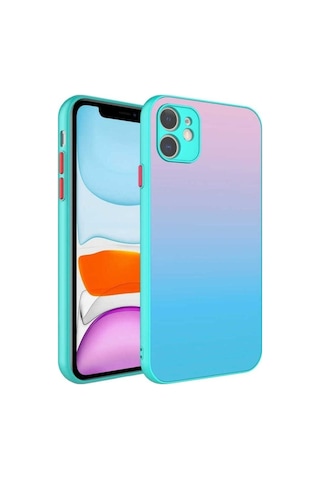 Apple Uyumlu iPhone 11 Kılıf Kamera Korumalı Renkli Temperli Zore X-cam Kapak NO11