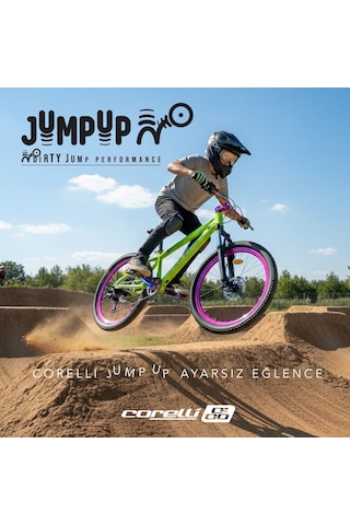 Corelli Jump Up Hareket Bisikleti 24 J Yeşil Gövde, Mor-siyah Sticker
