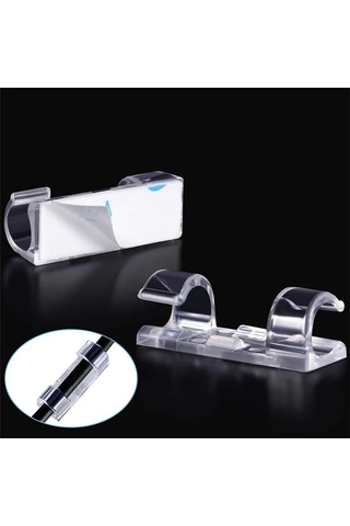 Kablo Sabitleyici Klipsler 60 Adet Kablo Düzenleyici Duvar Fayans Cam Kablo Tutucu Yapışkanlı Klips