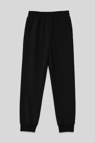 Tommy Life Siyah Yüksek Bel Jogger Rahat Form Manşetli Kadın Eşofman Alt - 94561 Siyah