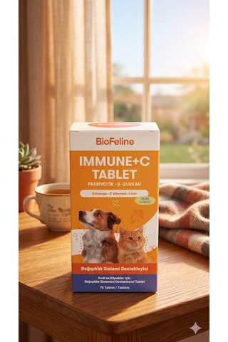 Biofeline Immune-c Kedi Bağışıklık Güçlendirici Tablet - C Vitamini & Çinko