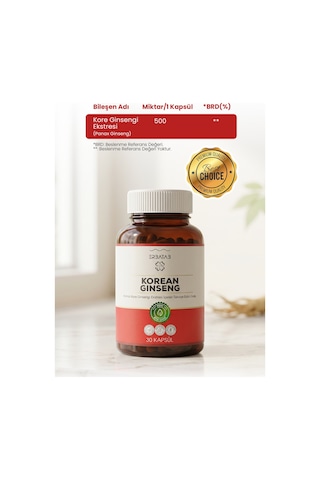 Erbatab Kırmızı Kore Ginsengi Eki Korean Ginseng 30 Kapsül