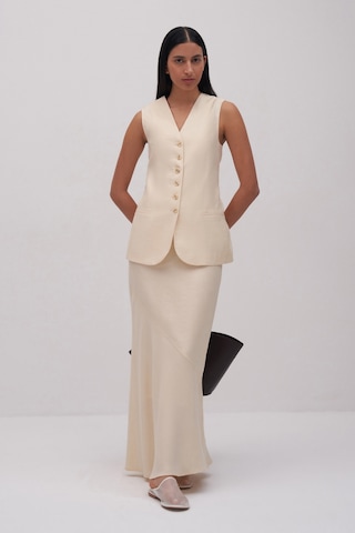 Ekru Luciano Maxi Etek Ekru