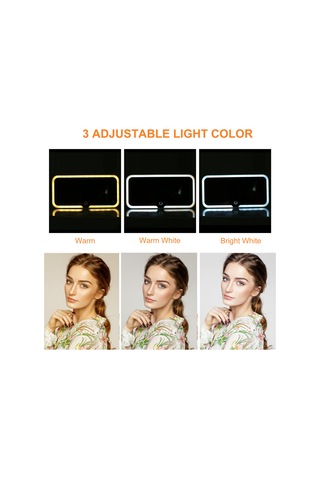 Qingmipy Araç Led Aynalı Makyaj Aydınlatmalı Güneşlik - 3 Renk Aydınlatma, Şarj Kablolu Beyaz