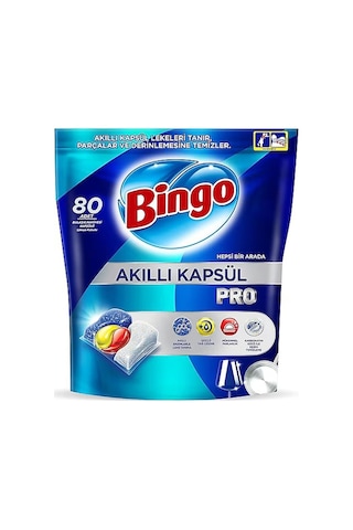 Bingo Akıllı Kapsül Pro Bulaşık Makinesi Deterjanı Tableti 80 Adet