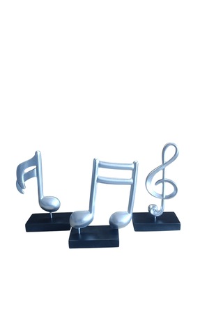 10cm-20cmlik Kırılmaz Polyester Beyaz Renk,nota Desenli Biblo