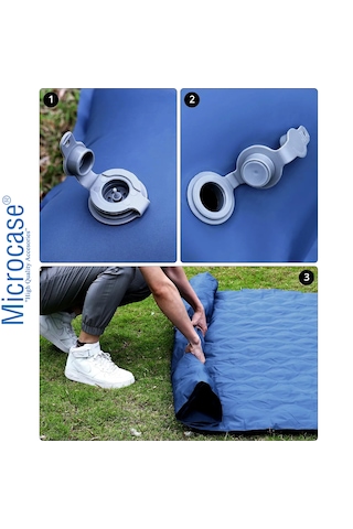 Katlanabilir Çift Kişilik Şişme Outdoor Kamp Yatağı Al4526 Mavi