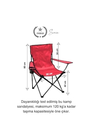 120 Kg Kapasiteli Su Geçirmez Kolay Silinebilir Katlanabilen Çantalı Askılı Kamp Piknik Sandalyesi Diğer Çok Renkli