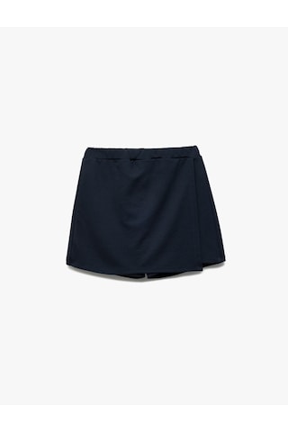 Koton Beli Lastikli Pamuk Karışımlı Kısa Şort Etek Lacivert 7wkg40038ak