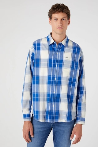 Wrangler Regular Fit Uzun Kollu Mavi Erkek Gömlek W5d64mxv2 001