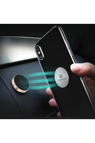 Yuntech01 Alüminyum Manyetik Araç Telefon Tutucusu - Evrensel Uyumlu, Sabit Tutma Özelliği - Siyah Siyah