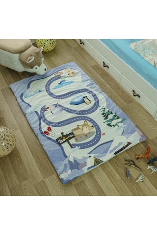 Zooturak Peluş Çocuk Matı Sibirya Kurdu Husky 100cm x 150cm