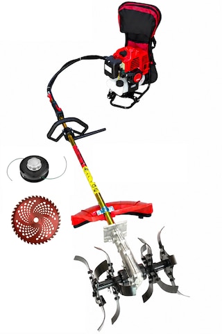 Benzinli Sırt Tırpan + Toprak Çapalama Aparatı Set 52 Cc 4.6 Hp Bc520