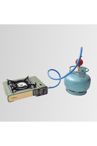 Nurgaz Ng 501-tr Portatif Kamp Ocak Çakmaklı Kartuş -  Piknik Tüp Bağlantısı Yeşil